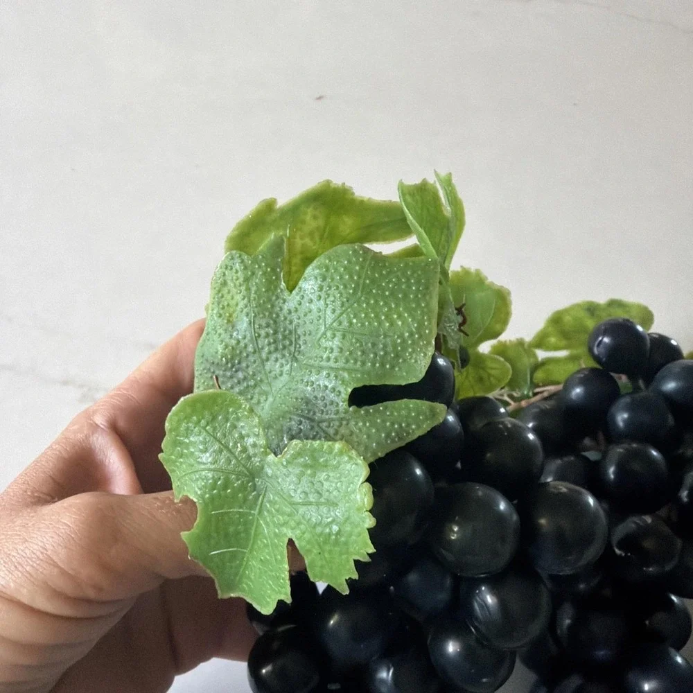 Lot of 3 Faux Fake Purple Black Grape Cluster Soft Plastic/Rubber Photo Prop VTG